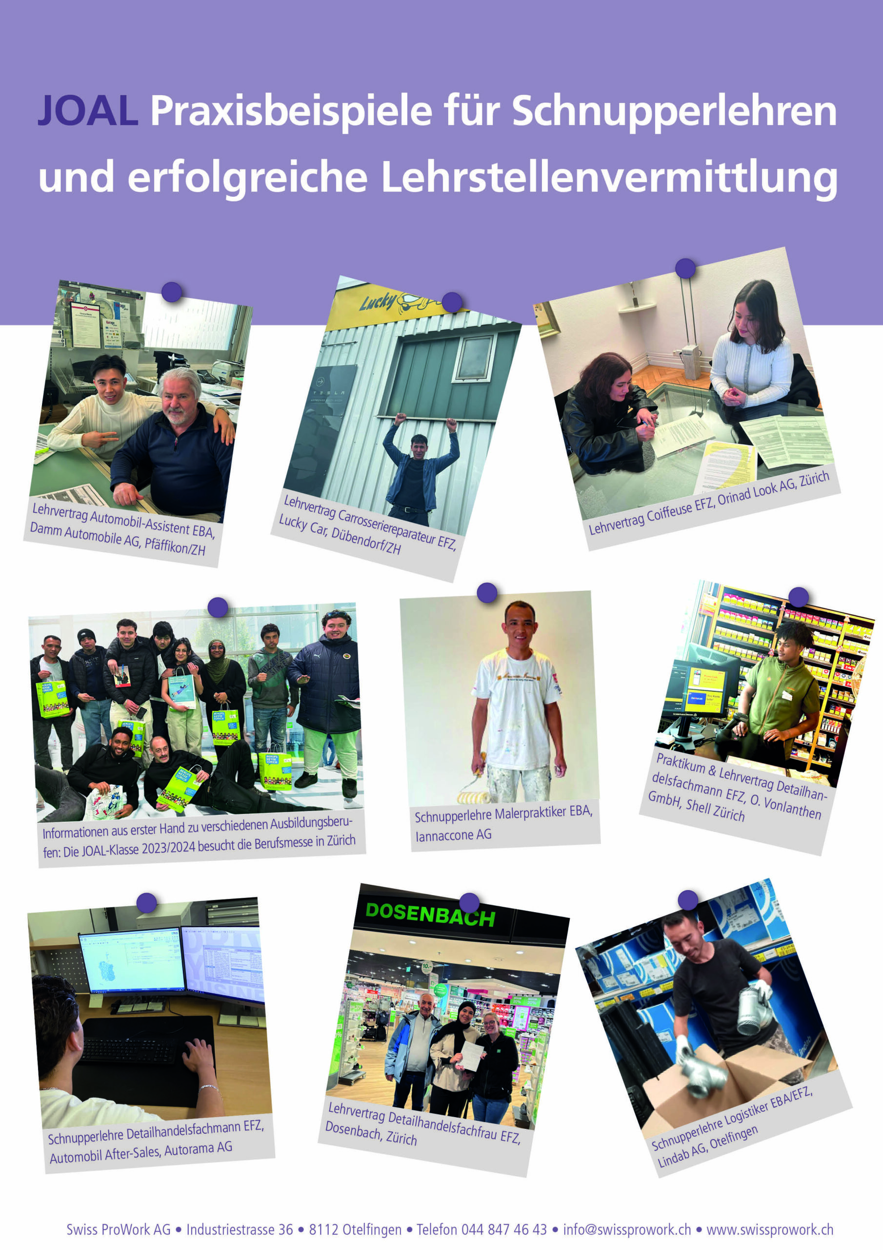 Praxisbeispiele: Schnupperlehren und Lehrverträge der JOAL- und SPRUNGBRETT-Klassen